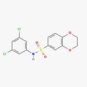 molecular formula C14H11Cl2NO4S B3451685 N-(3,5-dichlorophenyl)-2,3-dihydro-1,4-benzodioxine-6-sulfonamide 