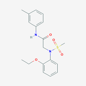molecular formula C18H22N2O4S B3451689 N~2~-(2-ethoxyphenyl)-N~1~-(3-methylphenyl)-N~2~-(methylsulfonyl)glycinamide 