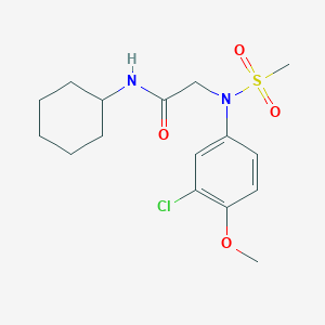 molecular formula C16H23ClN2O4S B3451697 N~2~-(3-chloro-4-methoxyphenyl)-N~1~-cyclohexyl-N~2~-(methylsulfonyl)glycinamide 