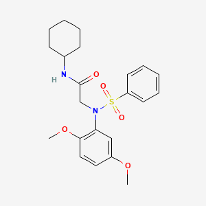molecular formula C22H28N2O5S B3451713 N~1~-cyclohexyl-N~2~-(2,5-dimethoxyphenyl)-N~2~-(phenylsulfonyl)glycinamide 
