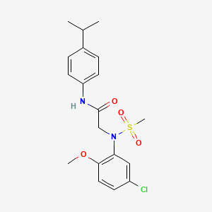 molecular formula C19H23ClN2O4S B3451726 N~2~-(5-chloro-2-methoxyphenyl)-N~1~-(4-isopropylphenyl)-N~2~-(methylsulfonyl)glycinamide 