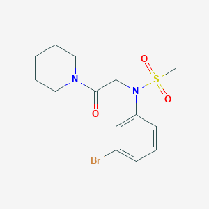 molecular formula C14H19BrN2O3S B3451745 N-(3-bromophenyl)-N-[2-oxo-2-(1-piperidinyl)ethyl]methanesulfonamide 