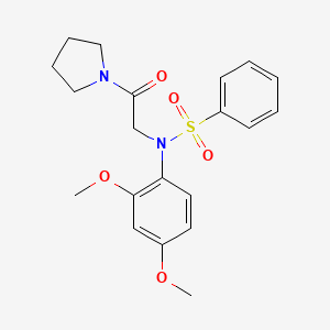 molecular formula C20H24N2O5S B3451755 N-(2,4-dimethoxyphenyl)-N-(2-oxo-2-pyrrolidin-1-ylethyl)benzenesulfonamide 