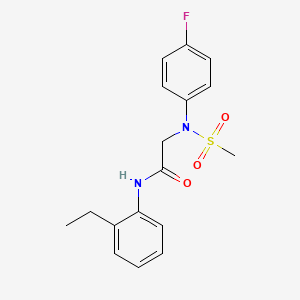 molecular formula C17H19FN2O3S B3451762 N~1~-(2-ethylphenyl)-N~2~-(4-fluorophenyl)-N~2~-(methylsulfonyl)glycinamide 