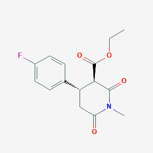 molecular formula C15H16FNO4 B034518 (3R,4S)-Ethyl 4-(4-fluorophenyl)-1-methyl-2,6-dioxopiperidine-3-carboxylate CAS No. 109887-52-7