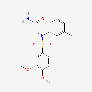 molecular formula C18H22N2O5S B3451806 N~2~-[(3,4-dimethoxyphenyl)sulfonyl]-N~2~-(3,5-dimethylphenyl)glycinamide 