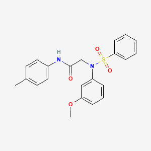 molecular formula C22H22N2O4S B3451822 N~2~-(3-methoxyphenyl)-N~1~-(4-methylphenyl)-N~2~-(phenylsulfonyl)glycinamide 