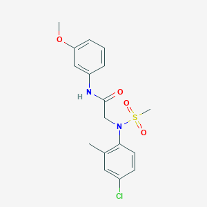 molecular formula C17H19ClN2O4S B3451828 N~2~-(4-chloro-2-methylphenyl)-N~1~-(3-methoxyphenyl)-N~2~-(methylsulfonyl)glycinamide 