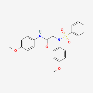 molecular formula C22H22N2O5S B3451832 2-[N-(benzenesulfonyl)-4-methoxyanilino]-N-(4-methoxyphenyl)acetamide 