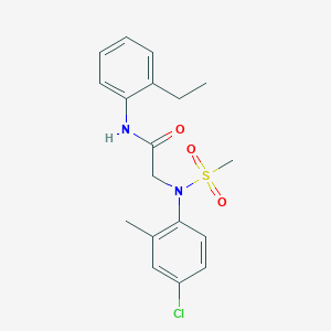 molecular formula C18H21ClN2O3S B3451836 N~2~-(4-chloro-2-methylphenyl)-N~1~-(2-ethylphenyl)-N~2~-(methylsulfonyl)glycinamide 