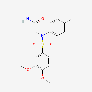molecular formula C18H22N2O5S B3451842 N~2~-[(3,4-dimethoxyphenyl)sulfonyl]-N~1~-methyl-N~2~-(4-methylphenyl)glycinamide 