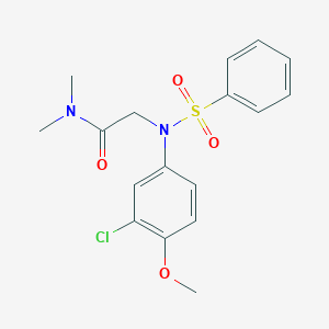 molecular formula C17H19ClN2O4S B3451856 N~2~-(3-chloro-4-methoxyphenyl)-N~1~,N~1~-dimethyl-N~2~-(phenylsulfonyl)glycinamide 