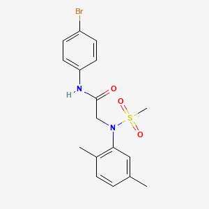 molecular formula C17H19BrN2O3S B3451871 N~1~-(4-bromophenyl)-N~2~-(2,5-dimethylphenyl)-N~2~-(methylsulfonyl)glycinamide 