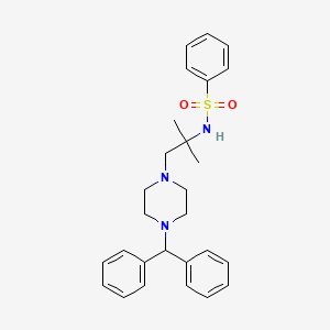 molecular formula C27H33N3O2S B3451890 N-{1-[4-(diphenylmethyl)piperazin-1-yl]-2-methylpropan-2-yl}benzenesulfonamide 