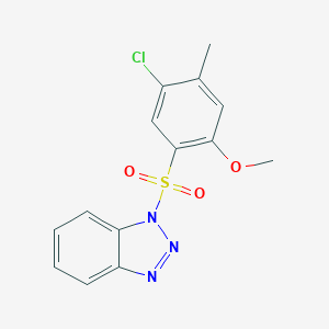 molecular formula C14H12ClN3O3S B345203 1-(5-chloro-2-methoxy-4-methylbenzenesulfonyl)-1H-1,2,3-benzotriazole CAS No. 873680-93-4