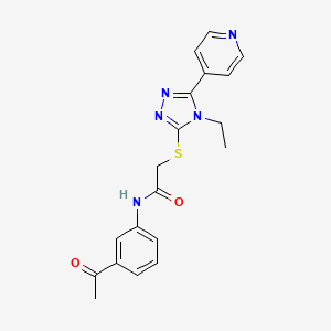 molecular formula C19H19N5O2S B3452034 N-(3-acetylphenyl)-2-{[4-ethyl-5-(pyridin-4-yl)-4H-1,2,4-triazol-3-yl]sulfanyl}acetamide 