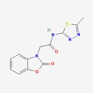 molecular formula C12H10N4O3S B3452151 N-(5-methyl-1,3,4-thiadiazol-2-yl)-2-(2-oxo-1,3-benzoxazol-3(2H)-yl)acetamide 