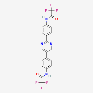 molecular formula C20H12F6N4O2 B3452218 N,N'-(pyrimidine-2,5-diyldibenzene-4,1-diyl)bis(2,2,2-trifluoroacetamide) 