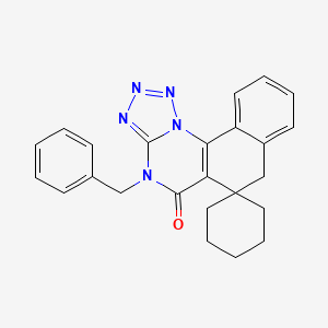 molecular formula C24H23N5O B3452230 4-benzyl-4H-spiro[benzo[h]tetrazolo[1,5-a]quinazoline-6,1'-cyclohexan]-5(7H)-one 