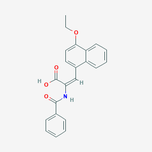 molecular formula C22H19NO4 B3452264 (E)-2-benzamido-3-(4-ethoxynaphthalen-1-yl)prop-2-enoic acid 