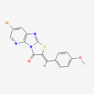 B3452350 7-bromo-2-(4-methoxybenzylidene)[1,3]thiazolo[2',3':2,3]imidazo[4,5-b]pyridin-3(2H)-one CAS No. 5669-49-8