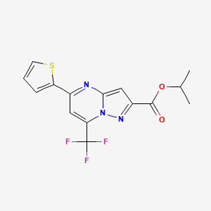 molecular formula C15H12F3N3O2S B3452365 ISOPROPYL 5-(THIOPHEN-2-YL)-7-(TRIFLUOROMETHYL)PYRAZOLO[1,5-A]PYRIMIDINE-2-CARBOXYLATE 