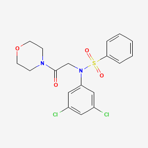 molecular formula C18H18Cl2N2O4S B3452377 N-(3,5-dichlorophenyl)-N-(2-morpholin-4-yl-2-oxoethyl)benzenesulfonamide 