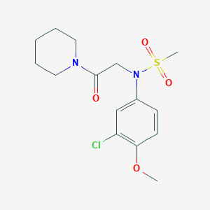 molecular formula C15H21ClN2O4S B3452393 N-(3-chloro-4-methoxyphenyl)-N-(2-oxo-2-piperidin-1-ylethyl)methanesulfonamide 