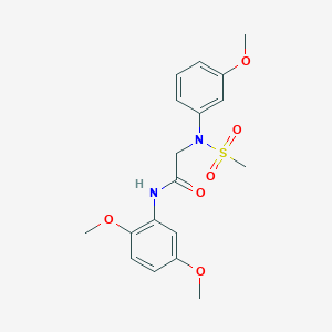 molecular formula C18H22N2O6S B3452409 N-(2,5-dimethoxyphenyl)-2-(3-methoxy-N-methylsulfonylanilino)acetamide 