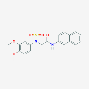molecular formula C21H22N2O5S B3452487 N~2~-(3,4-dimethoxyphenyl)-N~2~-(methylsulfonyl)-N~1~-2-naphthylglycinamide 