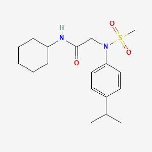 molecular formula C18H28N2O3S B3452515 N~1~-cyclohexyl-N~2~-(4-isopropylphenyl)-N~2~-(methylsulfonyl)glycinamide 