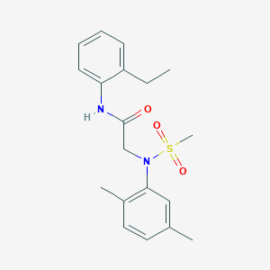 molecular formula C19H24N2O3S B3452533 N~2~-(2,5-dimethylphenyl)-N~1~-(2-ethylphenyl)-N~2~-(methylsulfonyl)glycinamide 