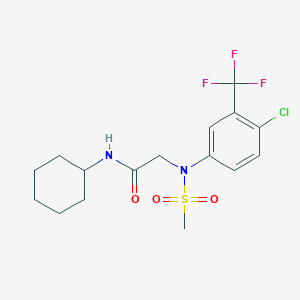 molecular formula C16H20ClF3N2O3S B3452568 N~2~-[4-chloro-3-(trifluoromethyl)phenyl]-N~1~-cyclohexyl-N~2~-(methylsulfonyl)glycinamide 