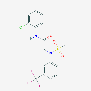 molecular formula C16H14ClF3N2O3S B3452575 N~1~-(2-chlorophenyl)-N~2~-(methylsulfonyl)-N~2~-[3-(trifluoromethyl)phenyl]glycinamide 