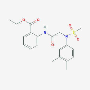 molecular formula C20H24N2O5S B3452579 ethyl 2-{[N-(3,4-dimethylphenyl)-N-(methylsulfonyl)glycyl]amino}benzoate 
