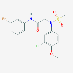 molecular formula C16H16BrClN2O4S B3452581 N-(3-bromophenyl)-2-(3-chloro-4-methoxy-N-methylsulfonylanilino)acetamide 