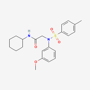 molecular formula C22H28N2O4S B3452600 N-cyclohexyl-2-(3-methoxy-N-(4-methylphenyl)sulfonylanilino)acetamide 