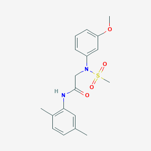 molecular formula C18H22N2O4S B3452650 N~1~-(2,5-dimethylphenyl)-N~2~-(3-methoxyphenyl)-N~2~-(methylsulfonyl)glycinamide 