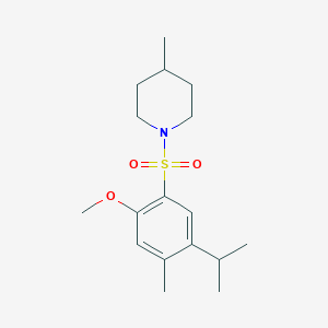 molecular formula C17H27NO3S B345274 1-((5-Isopropyl-2-methoxy-4-methylphenyl)sulfonyl)-4-methylpiperidine CAS No. 398996-69-5