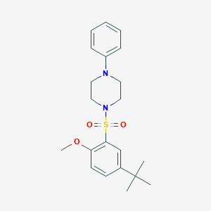 molecular formula C21H28N2O3S B345361 1-(5-Tert-butyl-2-methoxyphenyl)sulfonyl-4-phenylpiperazine CAS No. 714203-10-8