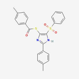 S-[2-(4-methylphenyl)-4-(phenylsulfonyl)-1H-imidazol-5-yl] 4-methylbenzenecarbothioate