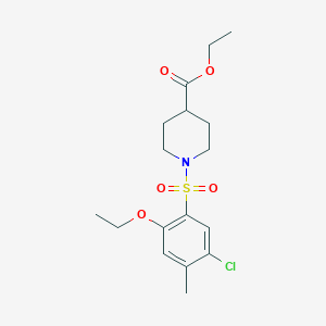 molecular formula C17H24ClNO5S B345397 Ethyl 1-(5-chloro-2-ethoxy-4-methylbenzenesulfonyl)piperidine-4-carboxylate CAS No. 873589-35-6
