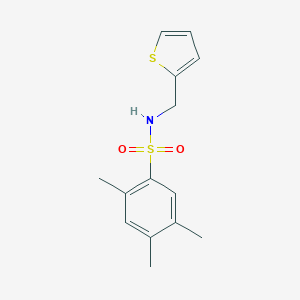 molecular formula C14H17NO2S2 B345408 2,4,5-trimethyl-N-(thiophen-2-ylmethyl)benzenesulfonamide CAS No. 873580-62-2