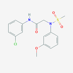 molecular formula C16H17ClN2O4S B3454459 N~1~-(3-chlorophenyl)-N~2~-(3-methoxyphenyl)-N~2~-(methylsulfonyl)glycinamide 