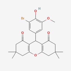 B3454514 9-(3-bromo-4-hydroxy-5-methoxyphenyl)-3,3,6,6-tetramethyl-3,4,5,6,7,9-hexahydro-1H-xanthene-1,8(2H)-dione CAS No. 5402-44-8