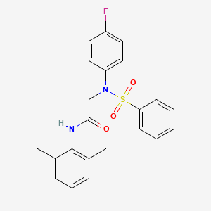 molecular formula C22H21FN2O3S B3454893 N~1~-(2,6-dimethylphenyl)-N~2~-(4-fluorophenyl)-N~2~-(phenylsulfonyl)glycinamide 