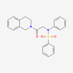 molecular formula C23H22N2O3S B3454965 N-[2-OXO-2-(1,2,3,4-TETRAHYDROISOQUINOLIN-2-YL)ETHYL]-N-PHENYLBENZENESULFONAMIDE 