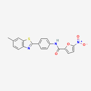 molecular formula C19H13N3O4S B3455096 N-(4-(6-Methylbenzo[d]thiazol-2-yl)phenyl)-5-nitrofuran-2-carboxamide 