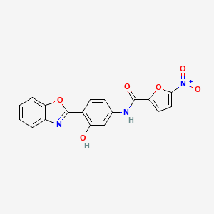 molecular formula C18H11N3O6 B3455101 N-[4-(1,3-benzoxazol-2-yl)-3-hydroxyphenyl]-5-nitrofuran-2-carboxamide 