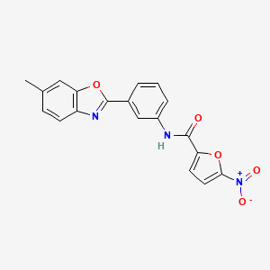 molecular formula C19H13N3O5 B3455106 N-[3-(6-methyl-1,3-benzoxazol-2-yl)phenyl]-5-nitrofuran-2-carboxamide 